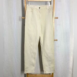 Excellent Summery Aritzia Wilfred Free Ecru High Rise Straight Leg Jeans, Sz 10